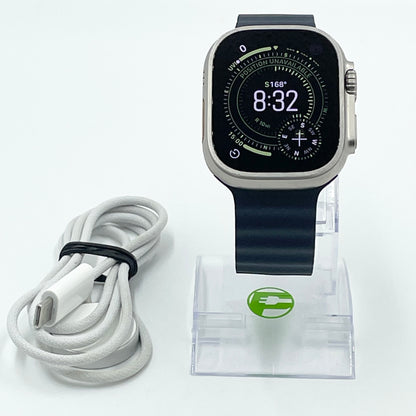 Unlocked Apple Watch Ultra 49MM Natural Titanium Blue Ocean Band MQET3LL/A