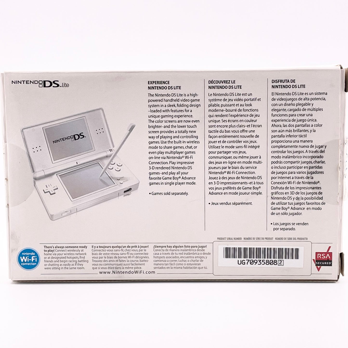 Broken Nintendo DS Lite Handheld Game Console USG-001 Ice White READ