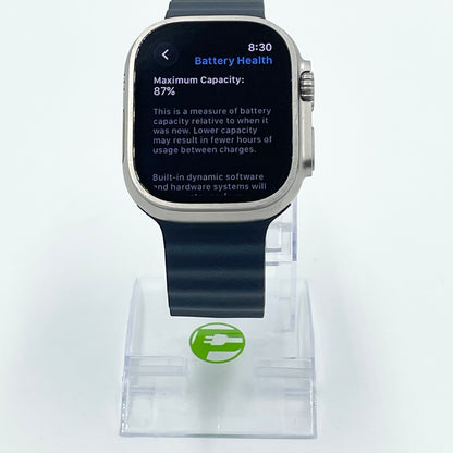 Unlocked Apple Watch Ultra 49MM Natural Titanium Blue Ocean Band MQET3LL/A