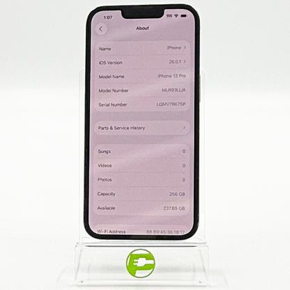 Factory Unlocked Apple iPhone 13 Pro 256GB Sierra Blue MLR93LL/A