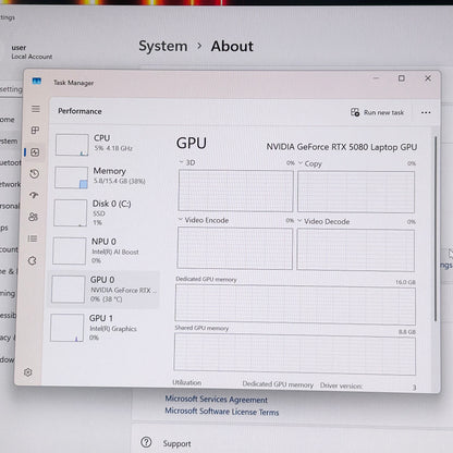 MSI Vector 16 HX AI 16" Core Ultra 9 275HX 16GB RAM 1TB SSD Geforce RTX 5080