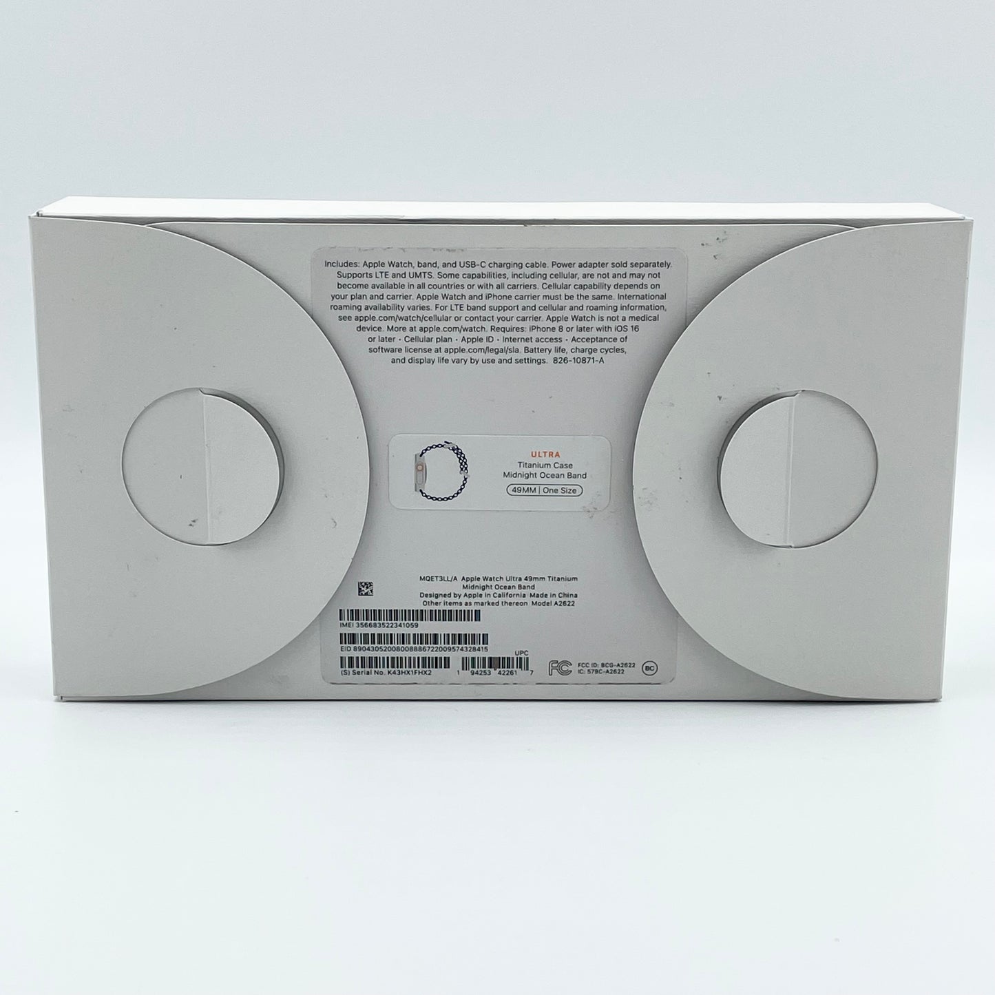 Unlocked Apple Watch Ultra 49MM Natural Titanium Blue Ocean Band MQET3LL/A