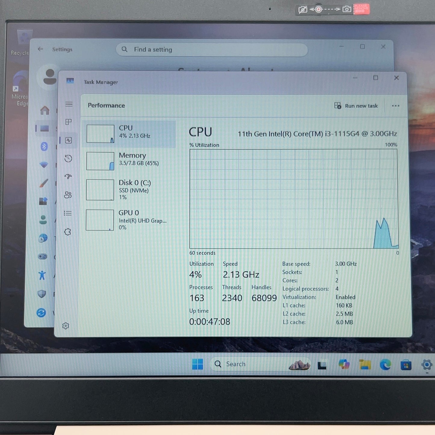 Lenovo IdeaPad 3 15ITL05 15.6" i3-1115G4 3.0GHz 8GB RAM 256GB SSD