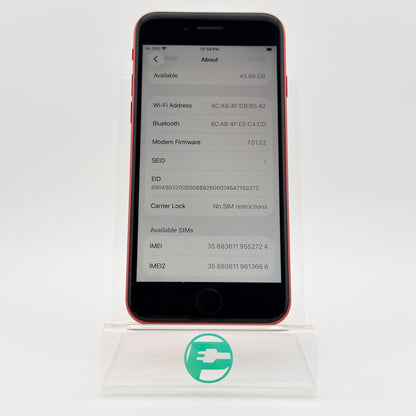 Factory Unlocked Apple iPhone SE 2nd Gen 64GB Red MHG63LL/A