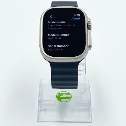 Unlocked Apple Watch Ultra 49MM Natural Titanium Blue Ocean Band MQET3LL/A