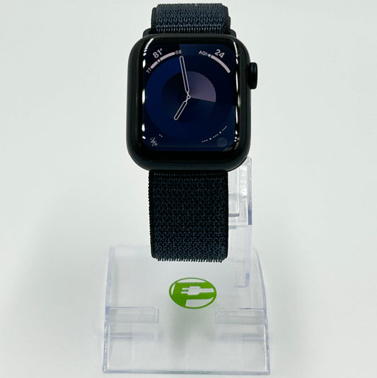 GPS Only Apple Watch SE 2nd Gen 40MM Black Aluminum Anchor Blue Sport Loop