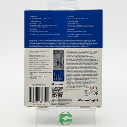 Western Digital WD 2280mm Blue SA510 1TB M.2 SATA SSD WDS100T3B0B