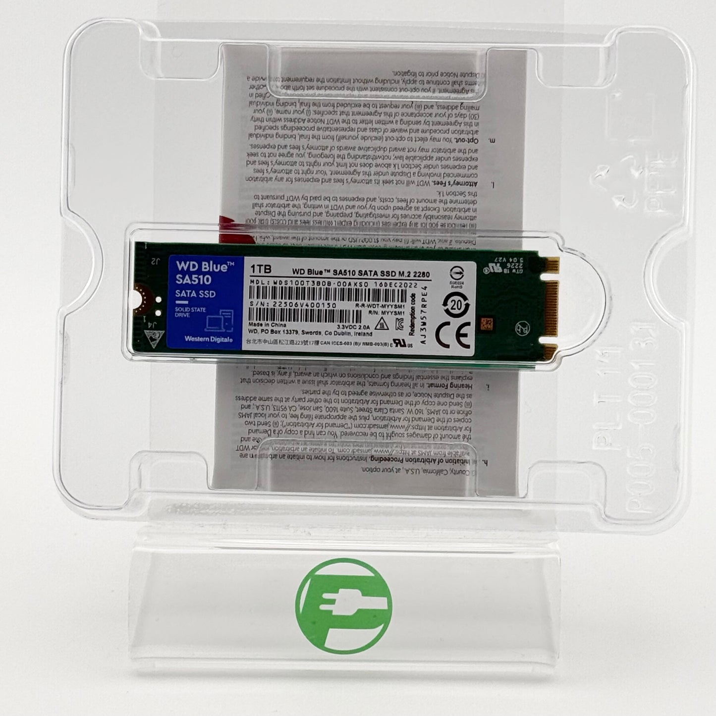 Western Digital WD 2280mm Blue SA510 1TB M.2 SATA SSD WDS100T3B0B