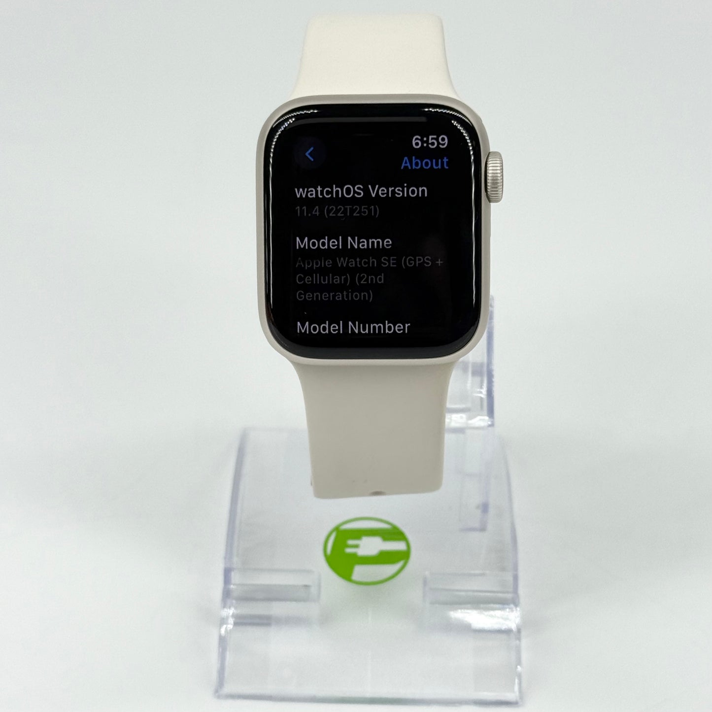 GPS Only Apple Watch SE 2nd Gen 40MM Starlight Aluminum Starlight Sport Band
