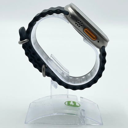 Unlocked Apple Watch Ultra 49MM Natural Titanium Blue Ocean Band MQET3LL/A