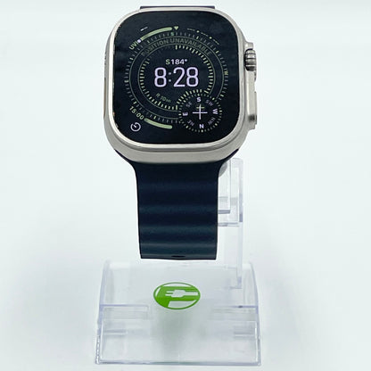 Unlocked Apple Watch Ultra 49MM Natural Titanium Blue Ocean Band MQET3LL/A