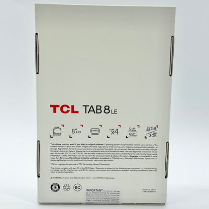 New GSM Unlocked TCL Tab 8 LE 32GB Black 9137W