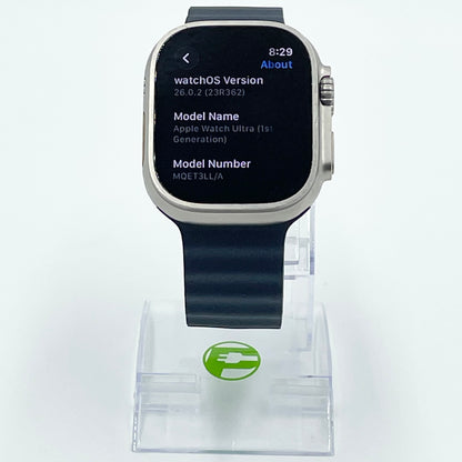 Unlocked Apple Watch Ultra 49MM Natural Titanium Blue Ocean Band MQET3LL/A