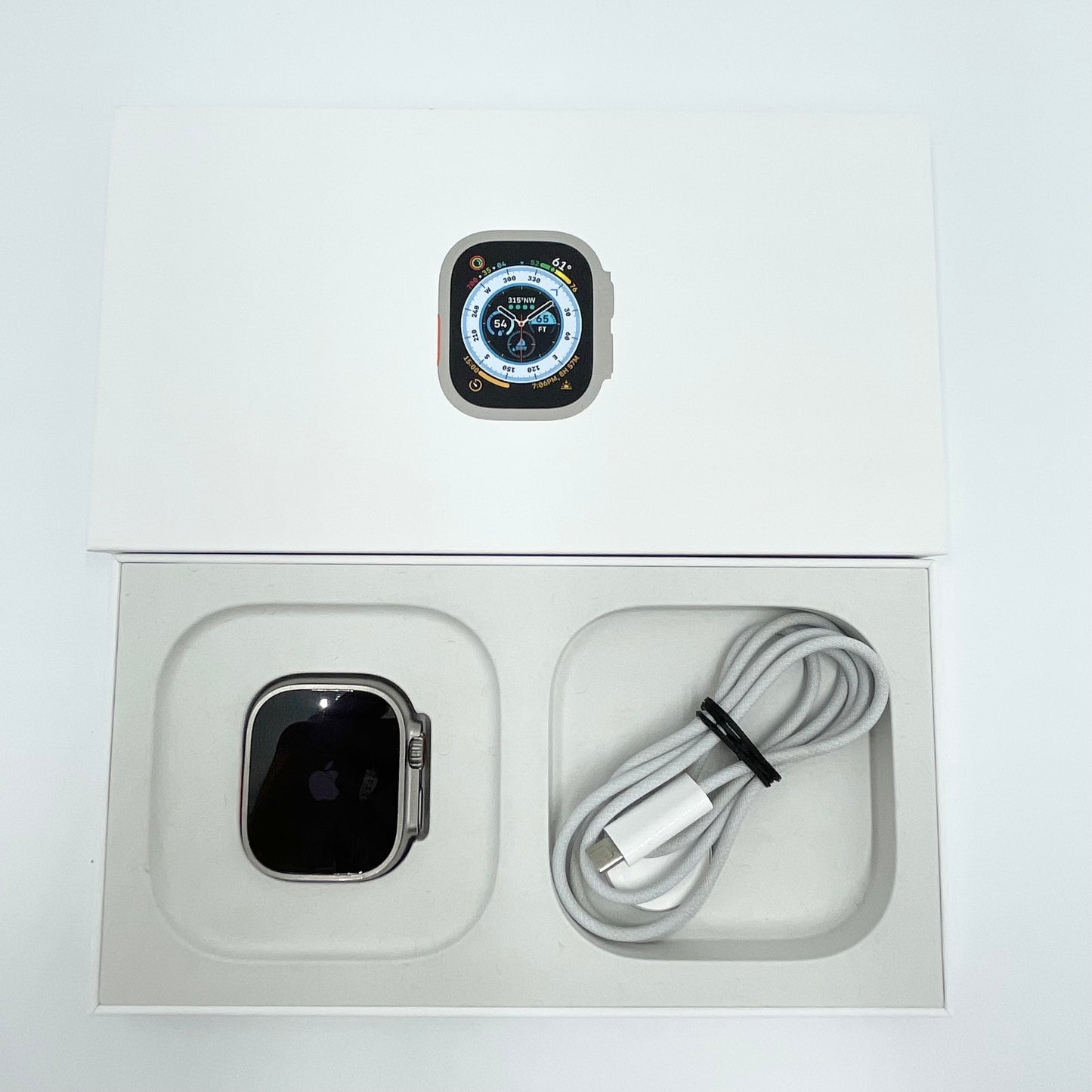 Unlocked Apple Watch Ultra 49MM Natural Titanium Blue Ocean Band MQET3LL/A