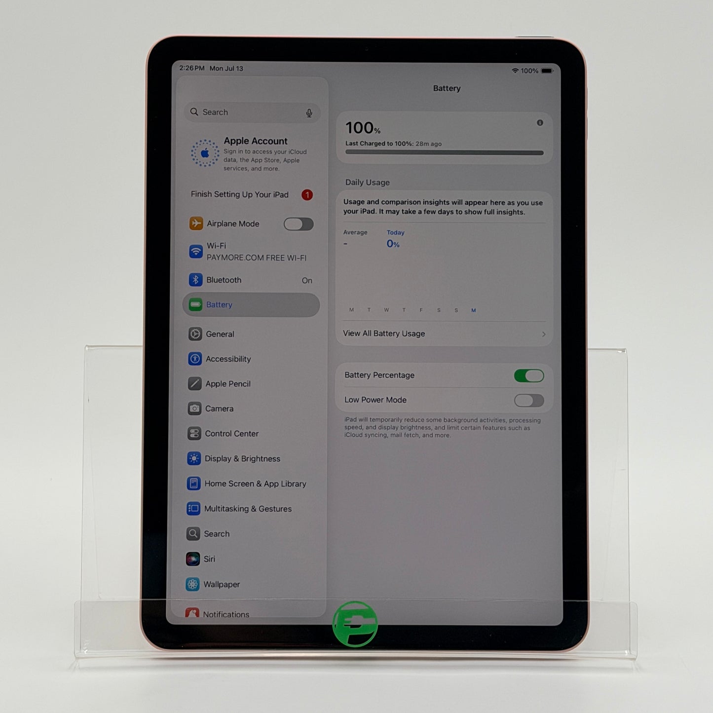WiFi Only Apple iPad Air 4th Gen 64GB Gold MYFP2LL/A